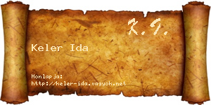 Keler Ida névjegykártya