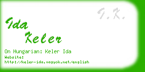 ida keler business card